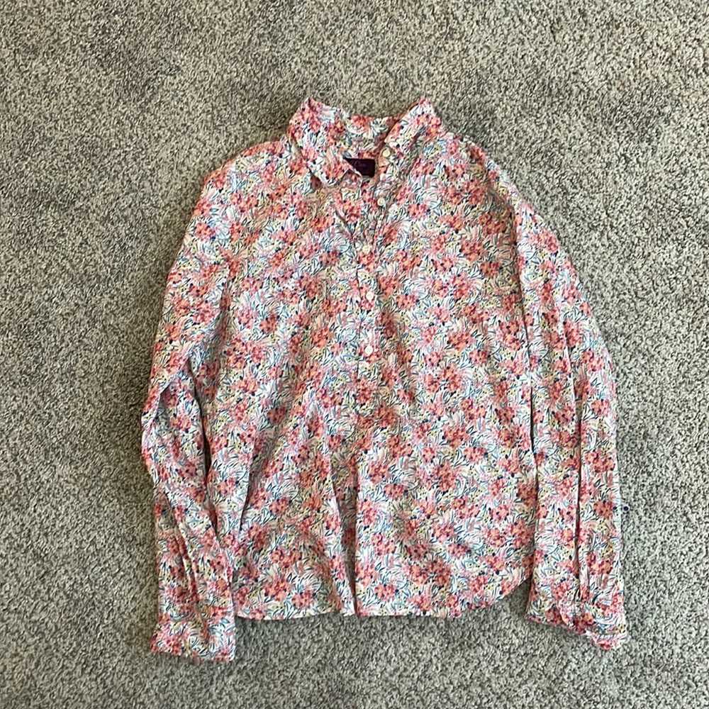 J Crew Popover Top - Liberty Fabric